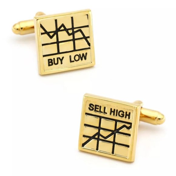 Stock Market Stainless Steel Cuff Links - Picture 1 of 7